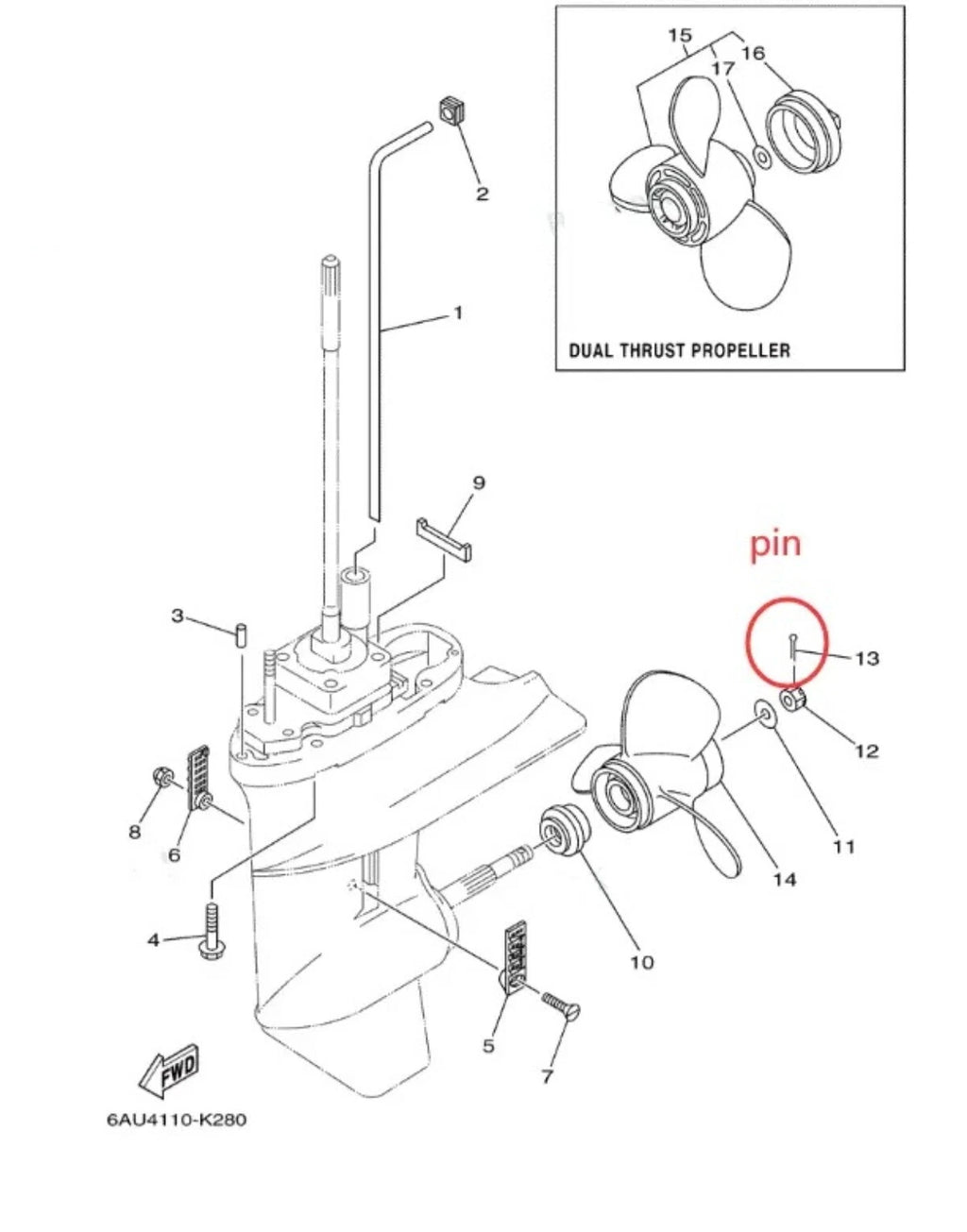 Lower Unit Seal Kit for Yamaha Outboard 8HP 9.9HP (93101-17054 93210-74M68)