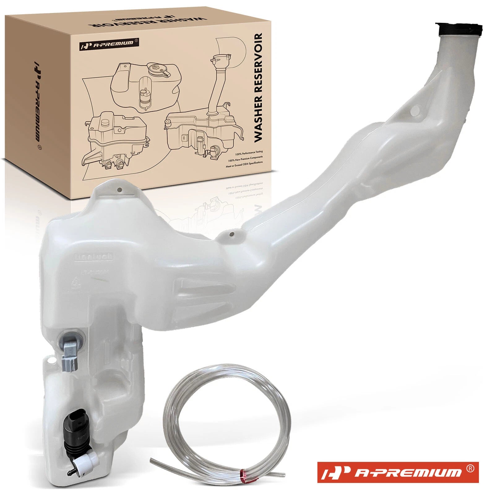 Washer Reservoir with Pump, Cap & Sensor for Chevy Equinox GMC Terrain (2010–2017)