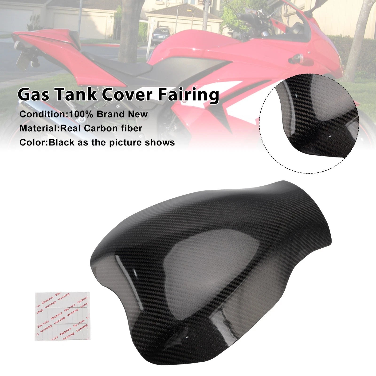 Carbon Fiber Tank Cover Fairing for Kawasaki Ninja 250 EX250 (2008–2012)