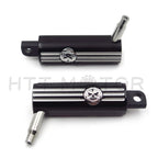 Gear Skull Arched Footpeg Mounting Kit for Motorcycle (Chrome, Black)