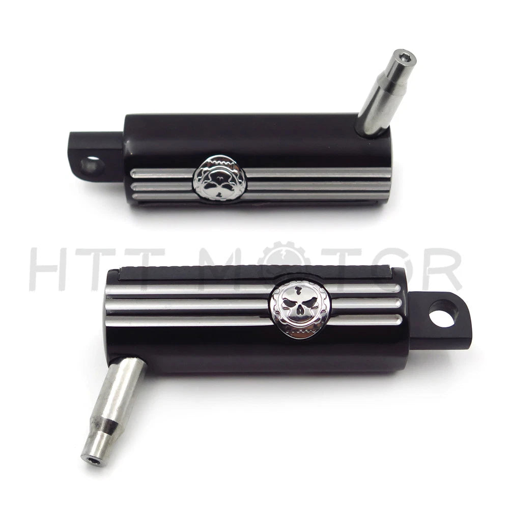 Gear Skull Arched Footpeg Mounting Kit for Motorcycle (Chrome, Black)