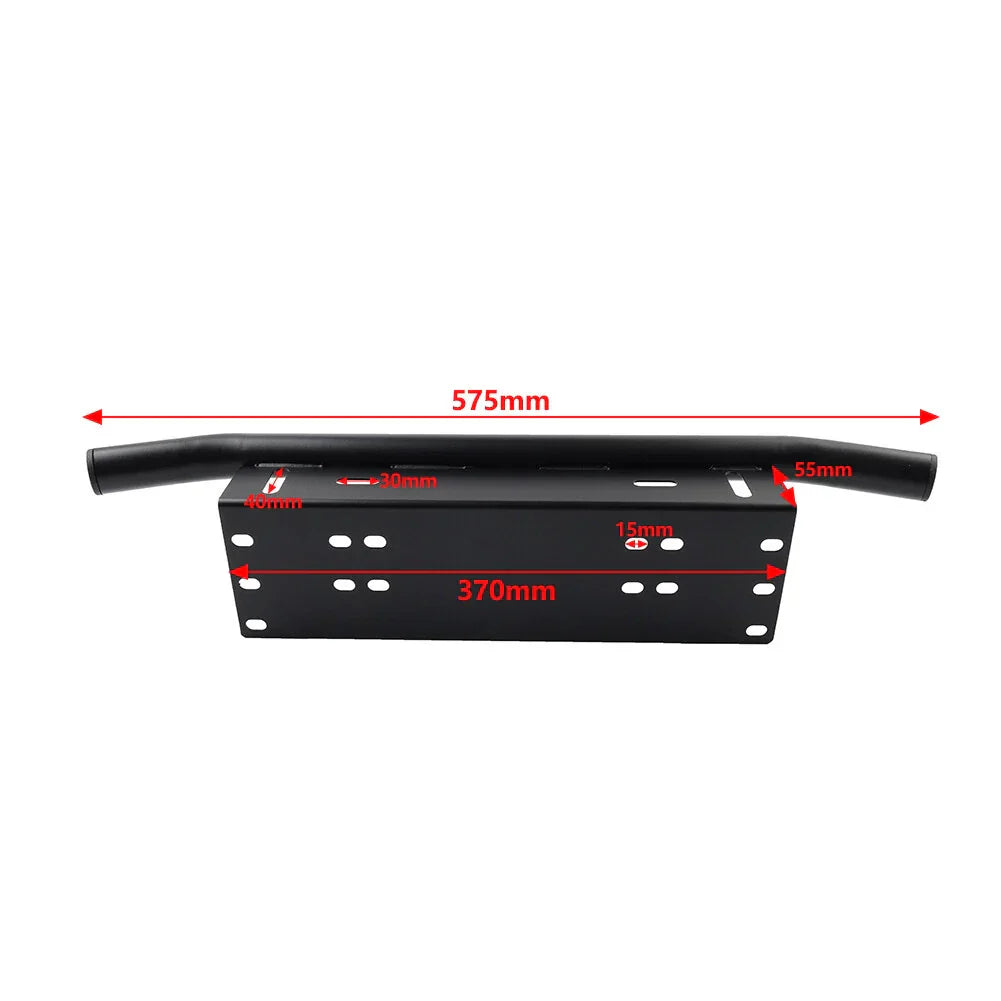 Silver Bull Bar Front License Plate Mount Bracket for Off-Road Lights