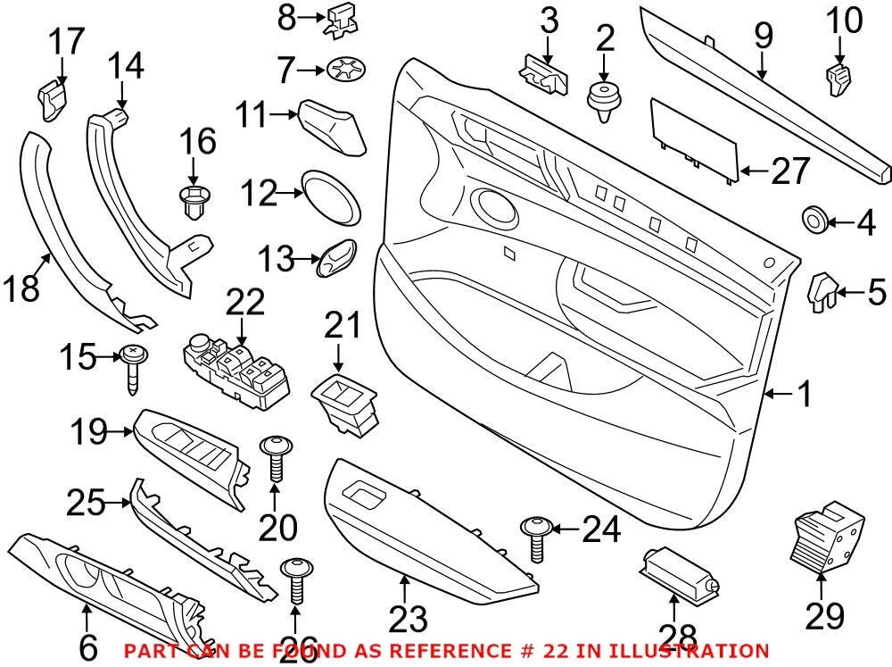 Front Driver Left Door Window Switch for BMW (OEM 61319208109)