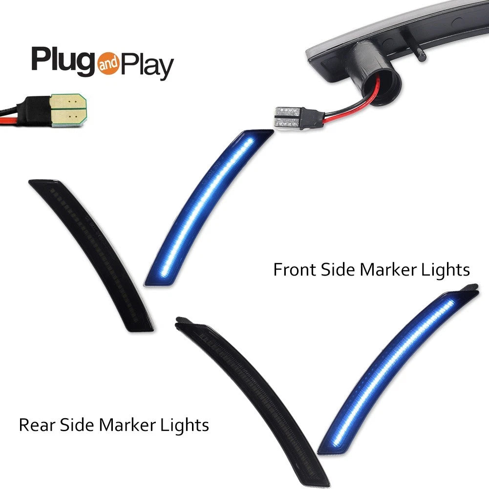Set of 4 Ice Blue LED Side Marker Lights for Mini Cooper (2007–2013)