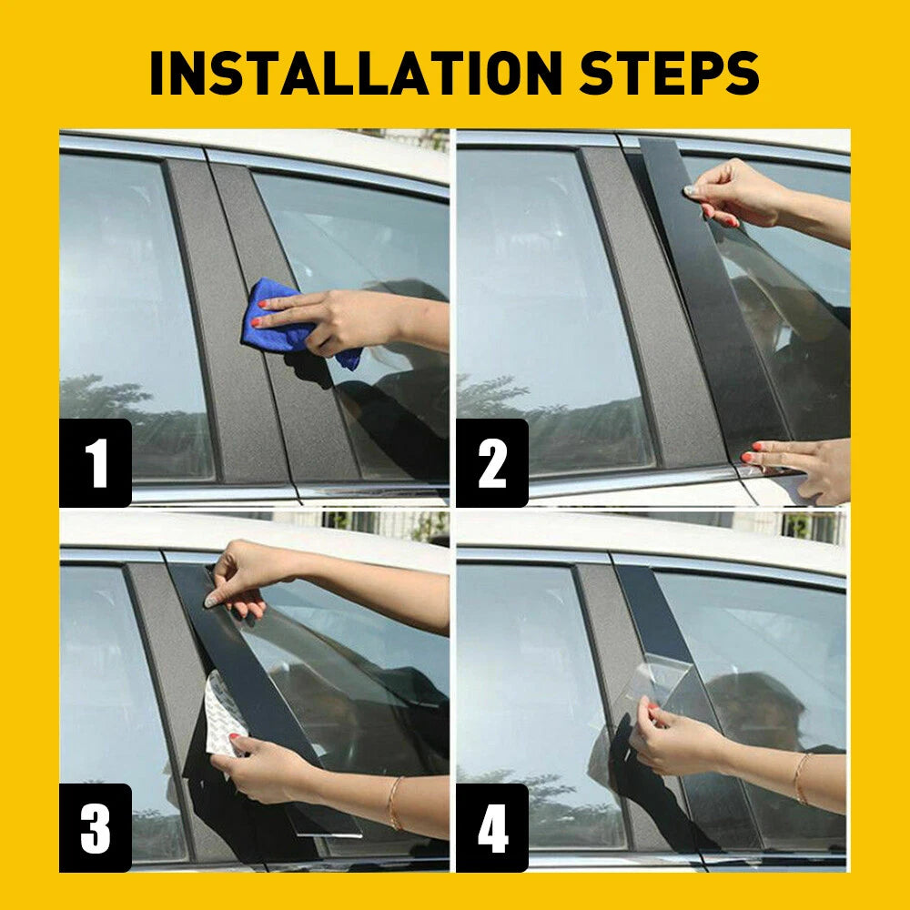 Black Pillar Posts for Honda CR-V (2007–2011) Door Trim Cover Kit