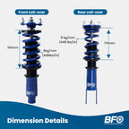 Adjustable Height Coilovers for Honda Civic (1992-2000) Acura Integra (1990-2001)