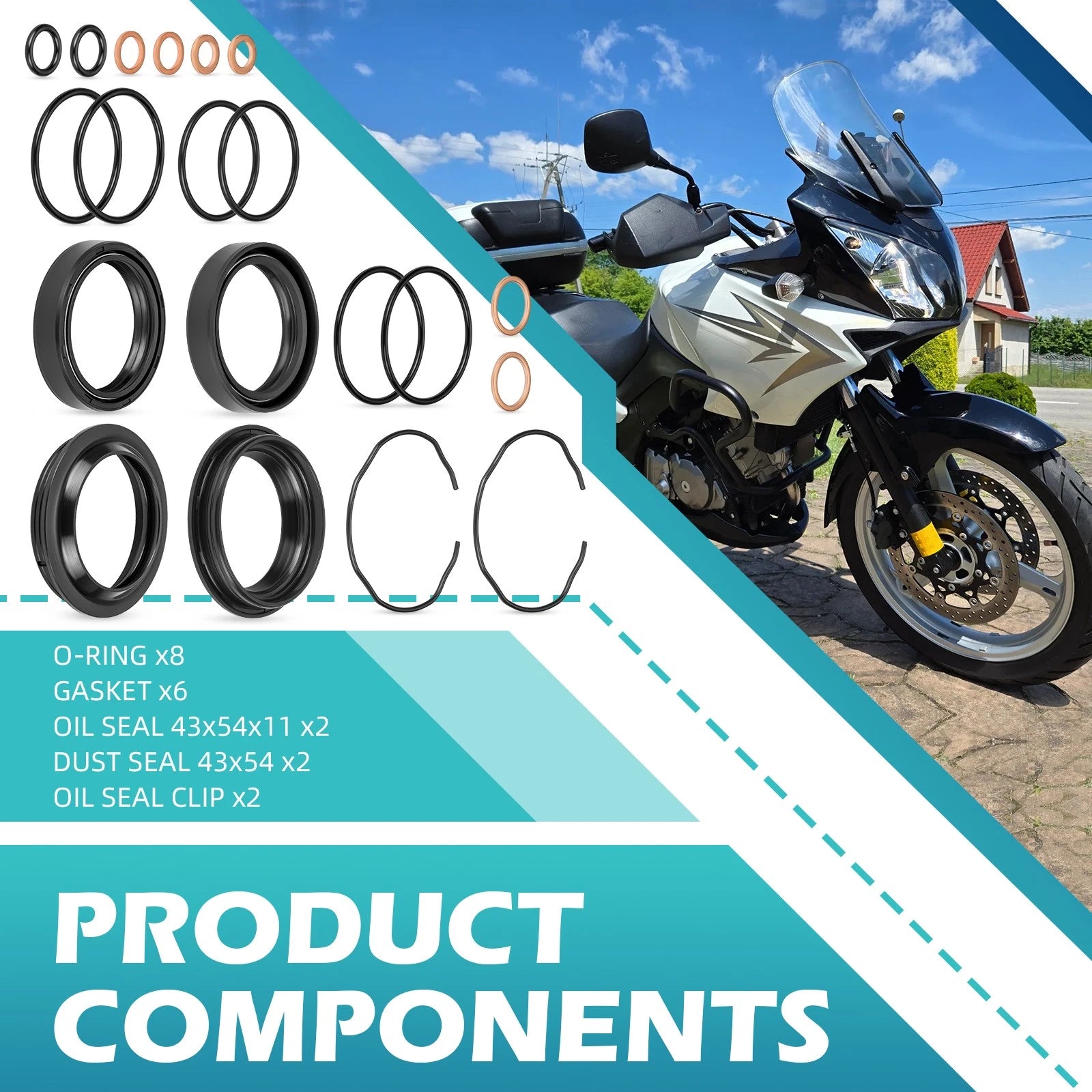 Front Fork Dust Seal O-Ring Kit for Suzuki GSXR600 GSXR750 (2004–2005)