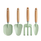 Set of 4 Wooden Handle Garden Tools for Kids (Ages 3–8)