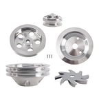 2 Groove Water Pump Crank Pulley Set for Small Block Chevy (1959–1995)