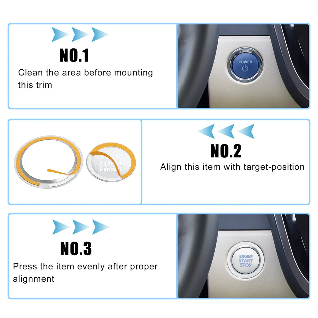 Set of 1 Start Button Cover for Toyota Corolla Cross (2022–2023) Silver Tone