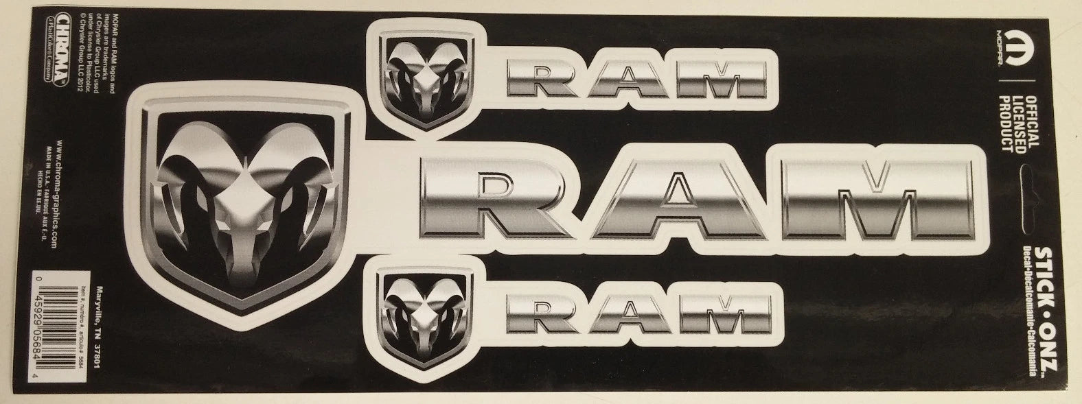 Set of 3 Ram Decal Stickers for Ram Truck