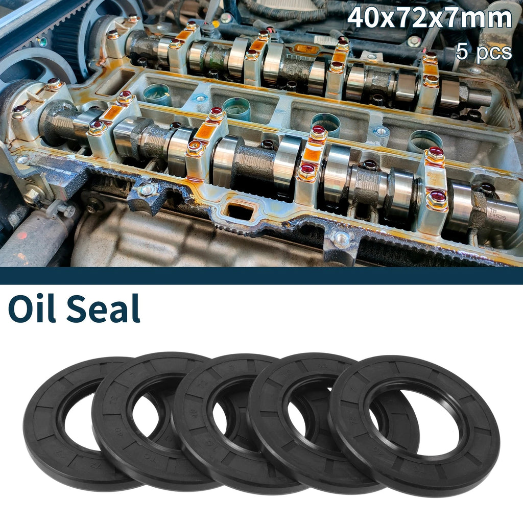 Set of 5 Oil Seal Rotary Shaft Seal NBR Rubber 40x72x7mm