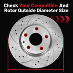 Front Drilled Rotors & Brake Pads for Chevy Silverado GMC Sierra 1500 Tahoe