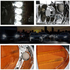 C-Shape LED DRL Sequential Turn Signal Projector Headlights for Silverado (2007–2014)
