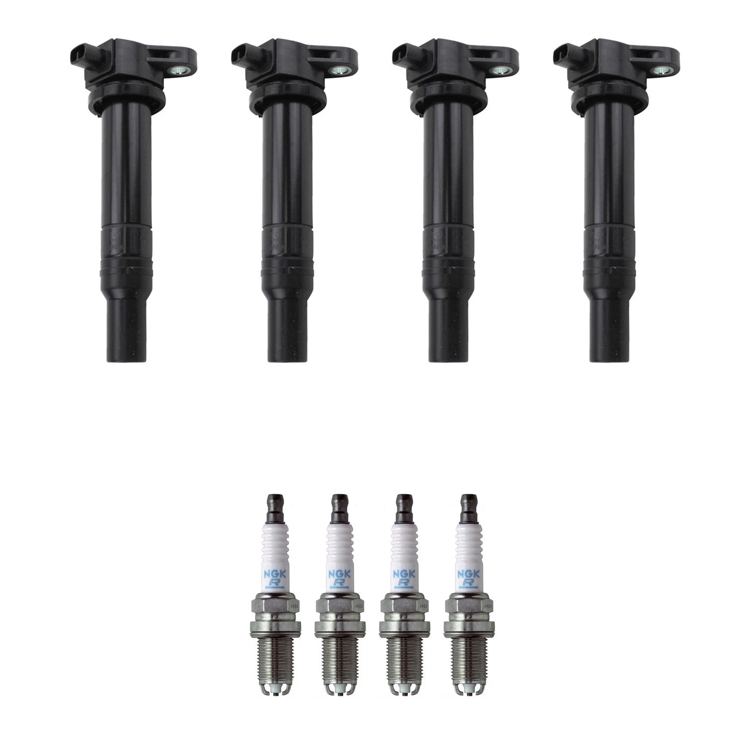 Set of 4 Ignition Coils & NGK Spark Plugs for Kia Rio 1.6 L4