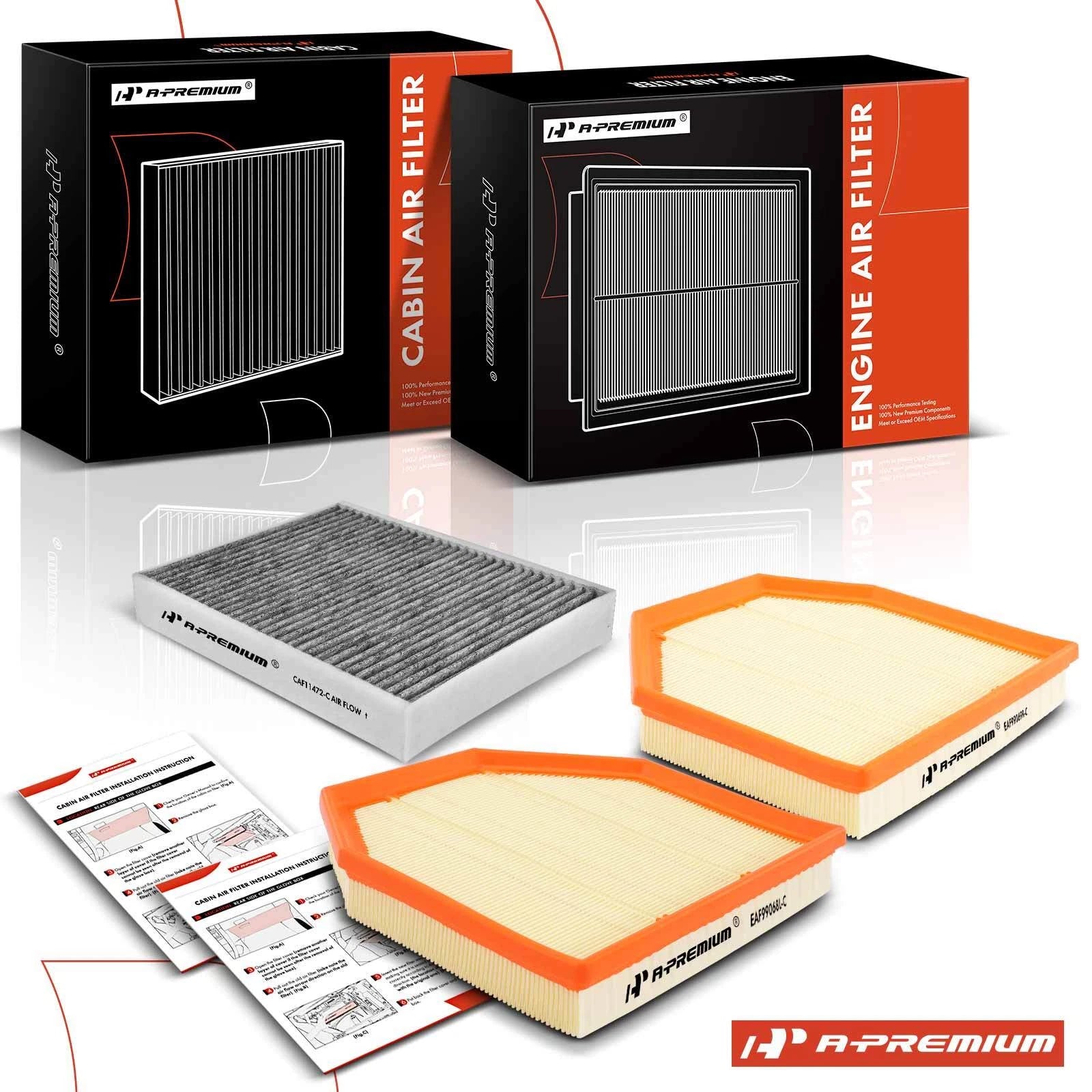 Set of 3 Engine & Cabin Air Filters with Activated Carbon for BMW F80/F87 (2019–2021)