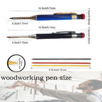 Metal Carpenter Pencil with Refill Leads and Sharpener for Deep Hole Marker