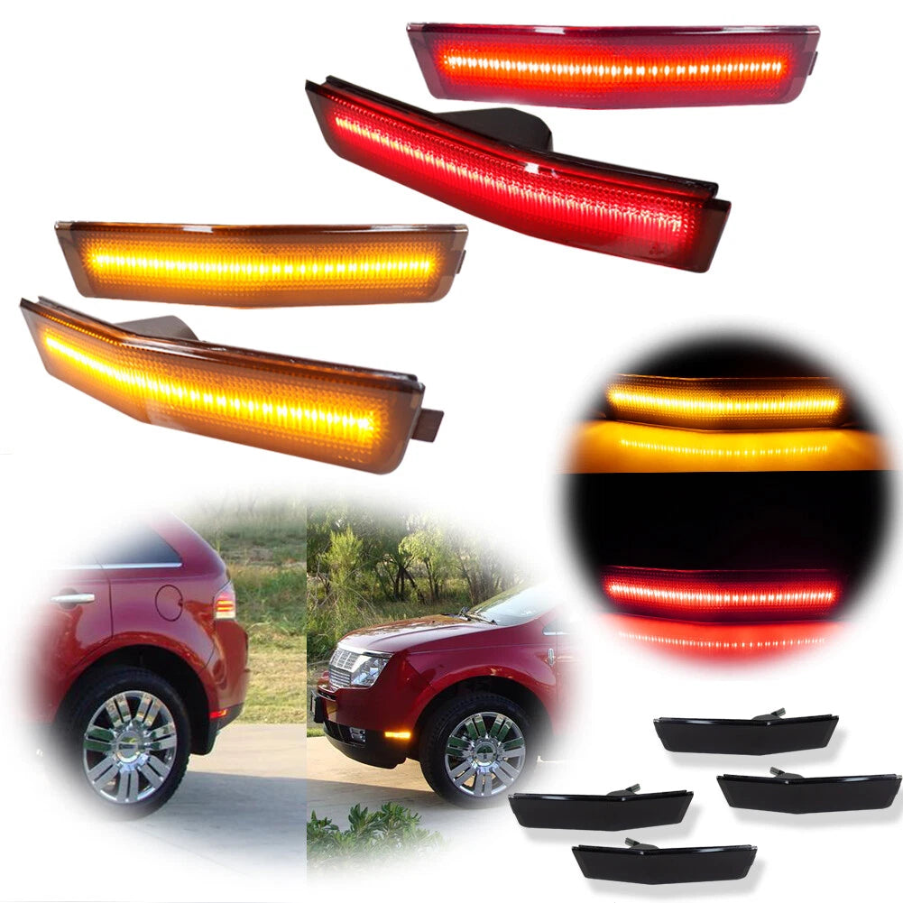 Set of 4 Smoked LED Side Marker Lights for Lincoln MKX (2007–2010)