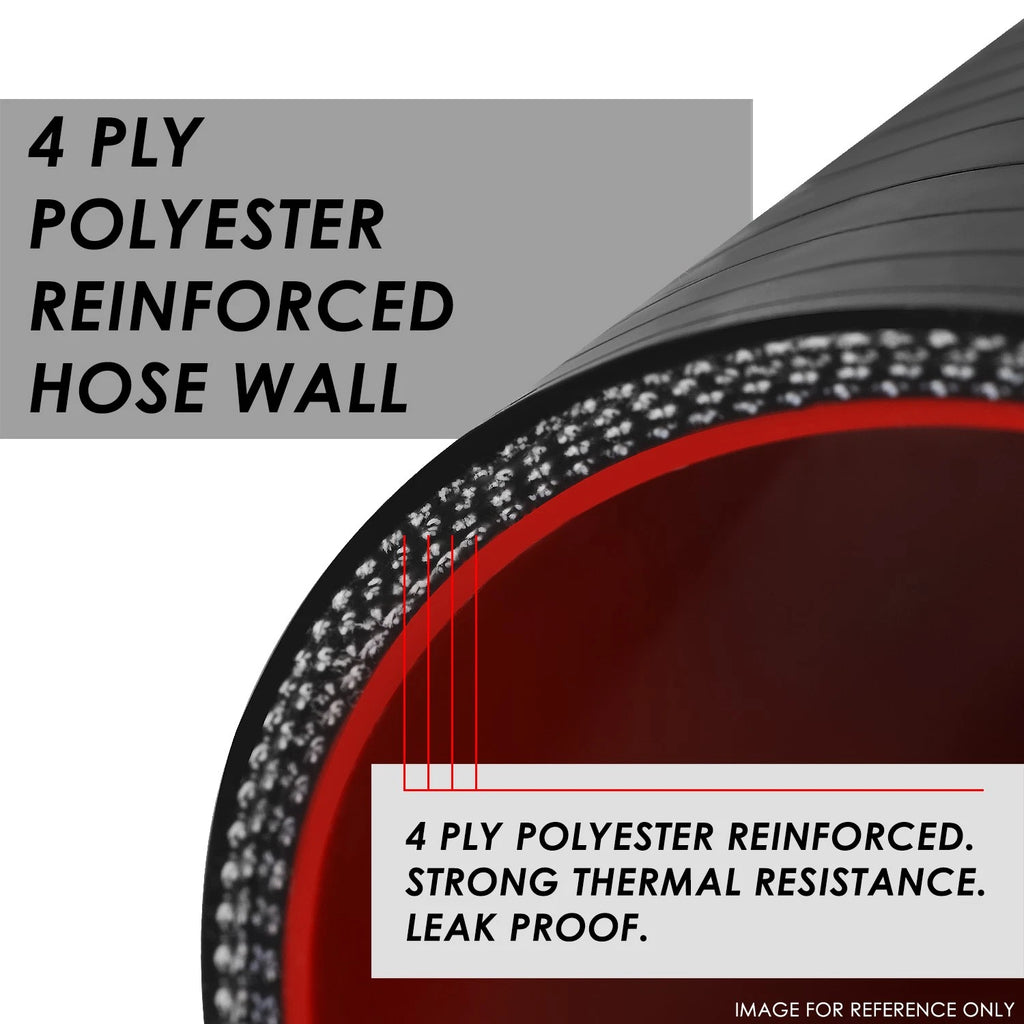 1"-1.25" 3-Ply Turbo Intake High Temp Silicone Reducer Hose Red/Black