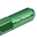 20 PCS M12X1.5 107MM Tall Green Aluminum Spiked Lug Nuts + Adapter