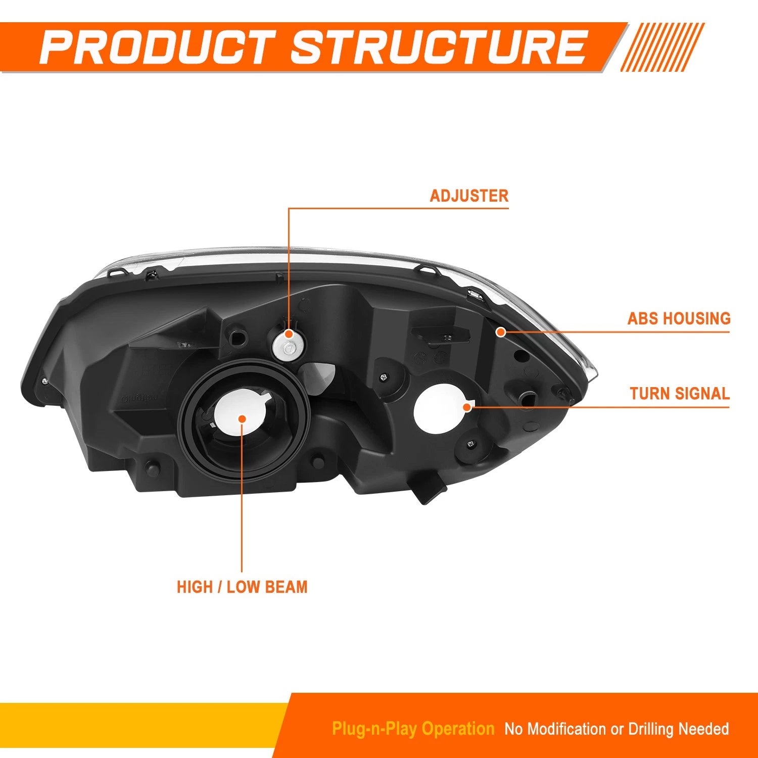 Headlight Replacement for Ford Super Duty (2011–2016) Smoked Lens