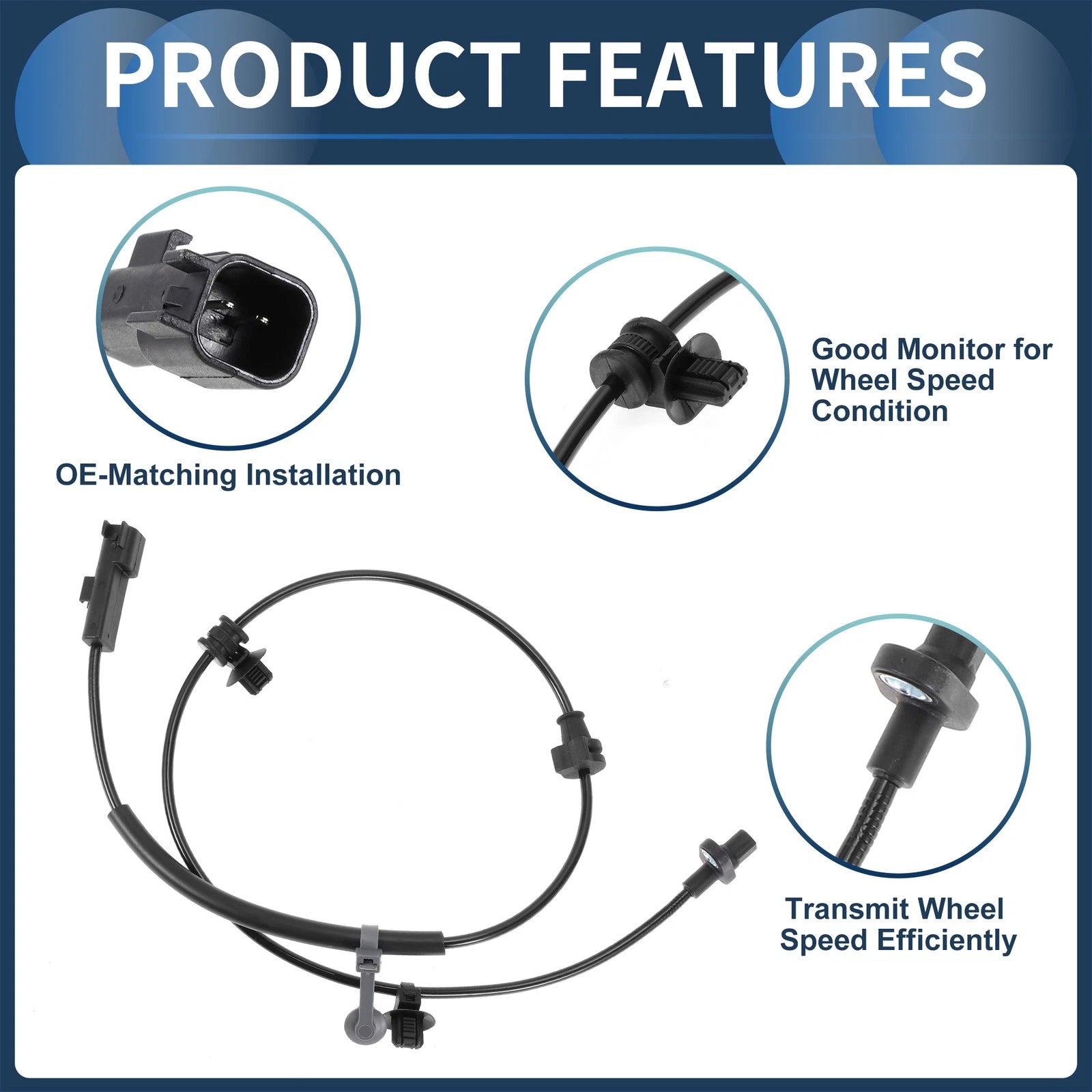 ABS Wheel Speed Sensor No.FR3V2C205AC for Ford Mustang (2015–2023)