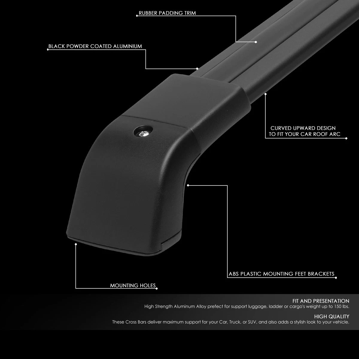 Pair Aluminum Roof Rail Rack Cross Bar for Nissan X-Trail (2008–2016)