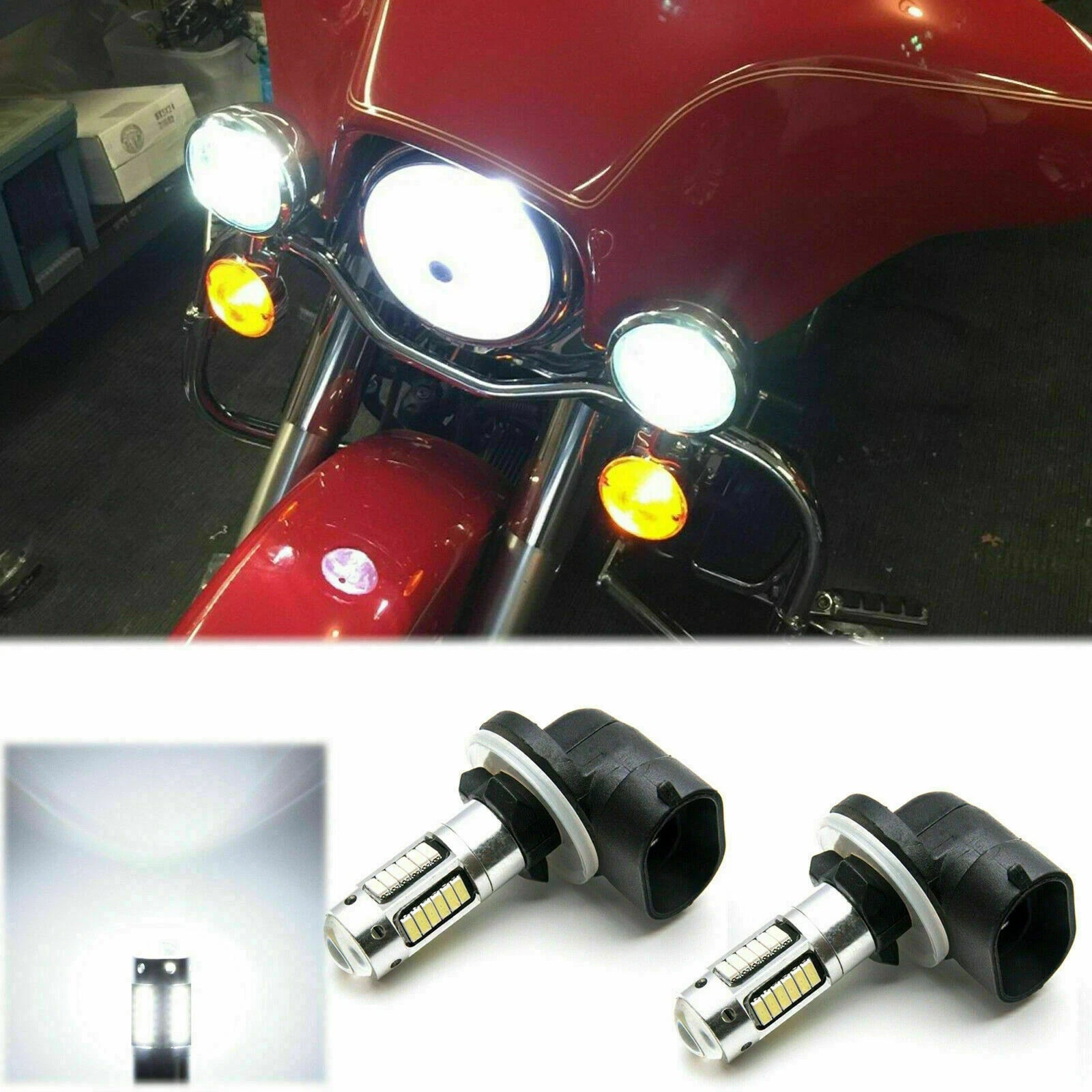 Xenon White 881 LED Bulbs for Harley Davidson (2006–2017)