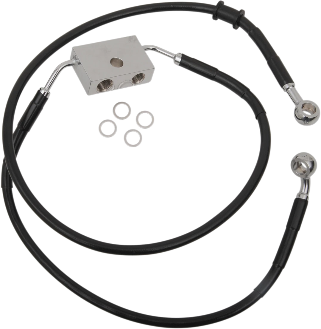 Front Brake Line +12" Black for Harley XL (614743-12BLK)