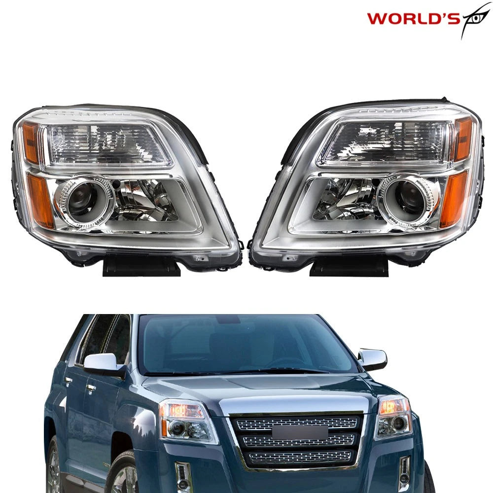 Projector Headlights for GMC Terrain (2010–2015) Chrome Headlamp Pair