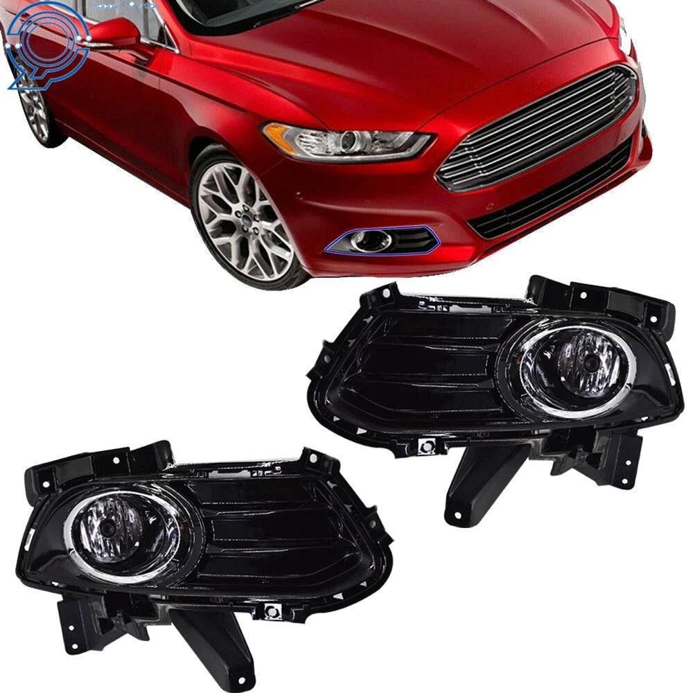 Set of 2 Fog Lights for Ford Fusion (2013–2016) Clear Driver + Passenger Side