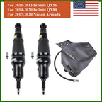 2X Rear Shock Absorber + Air Suspension Compressor for Infiniti QX80 (2014–2020)