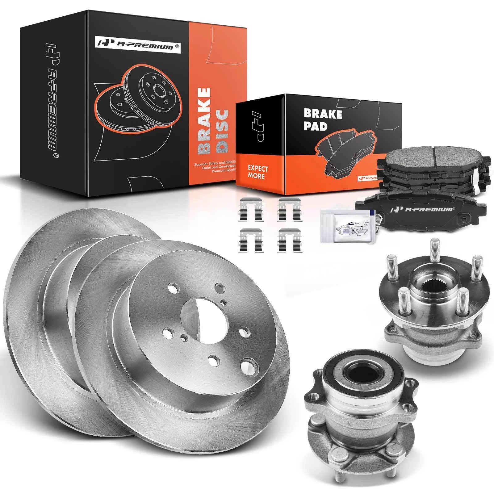 Rear Disc Brake Rotor & Pads + Wheel Hub for Subaru Impreza (2012–2016)