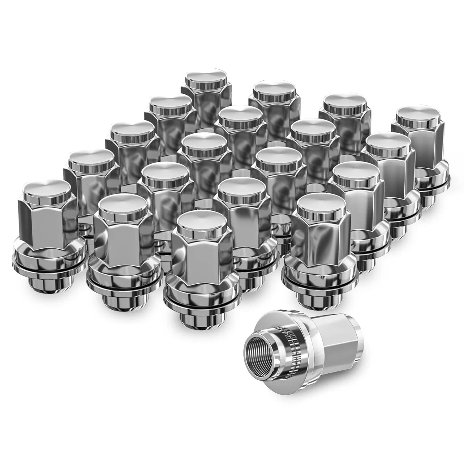 20pc M12x1.5 Chrome Lug Nuts for Chevy Camaro Buick Regal (Fits 2010–2023)