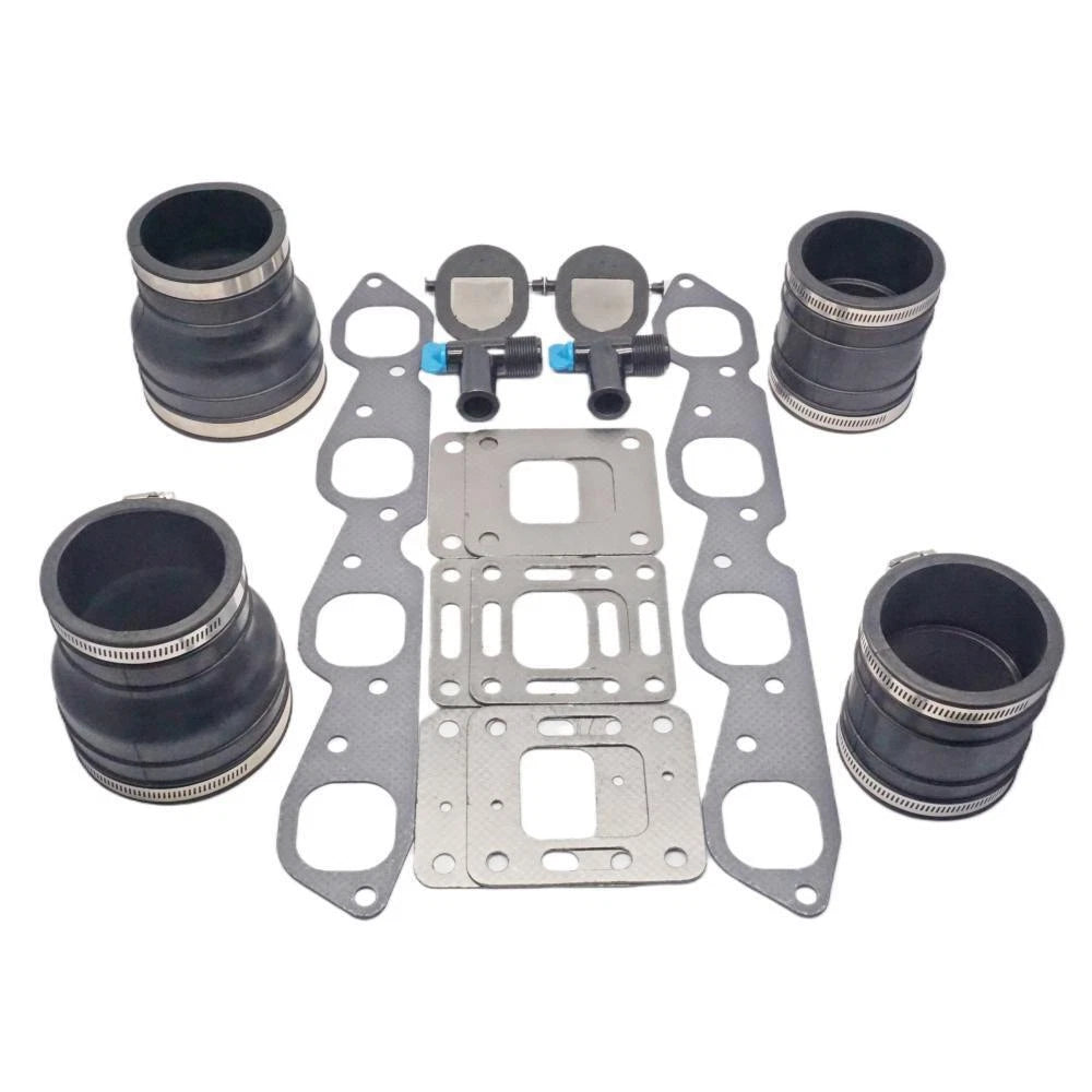 Exhaust Manifold Kit with Gasket 70981 & Drain Elbow 860233 for MerCruiser