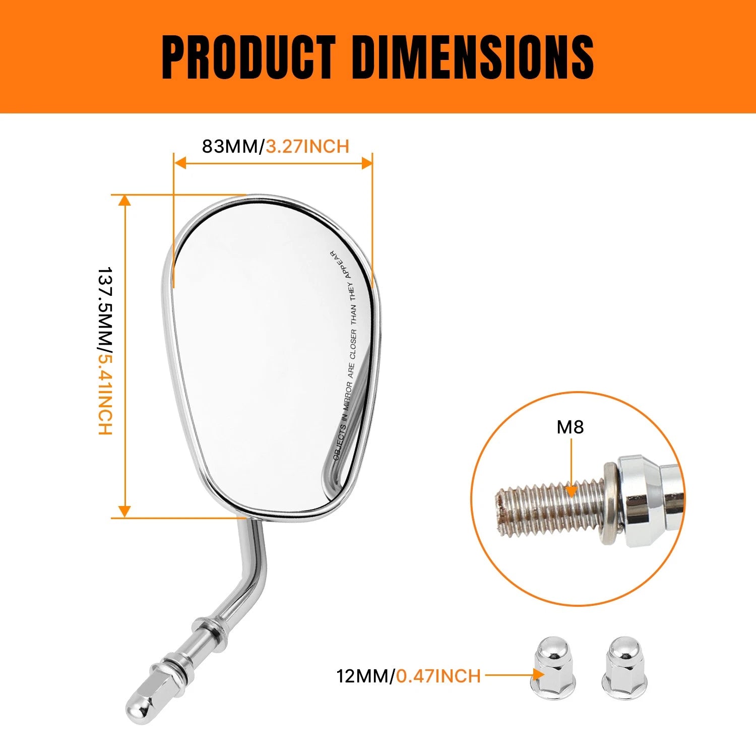 Chrome Rear View Mirrors for Harley Sportster XL 1200 883 FLSTC FLSTF (1991–2023)