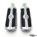 Chrome Gear Skull Footpegs for Suzuki Intruder 1400/Boulevard S83 (1995–2008)