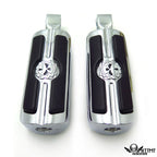 Chrome Gear Skull Footpegs for Suzuki Intruder 1400/Boulevard S83 (1995–2008)