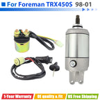 Starter for Honda TRX450S FourTrax Foreman S (1998–2001) with Relay & Key Switch