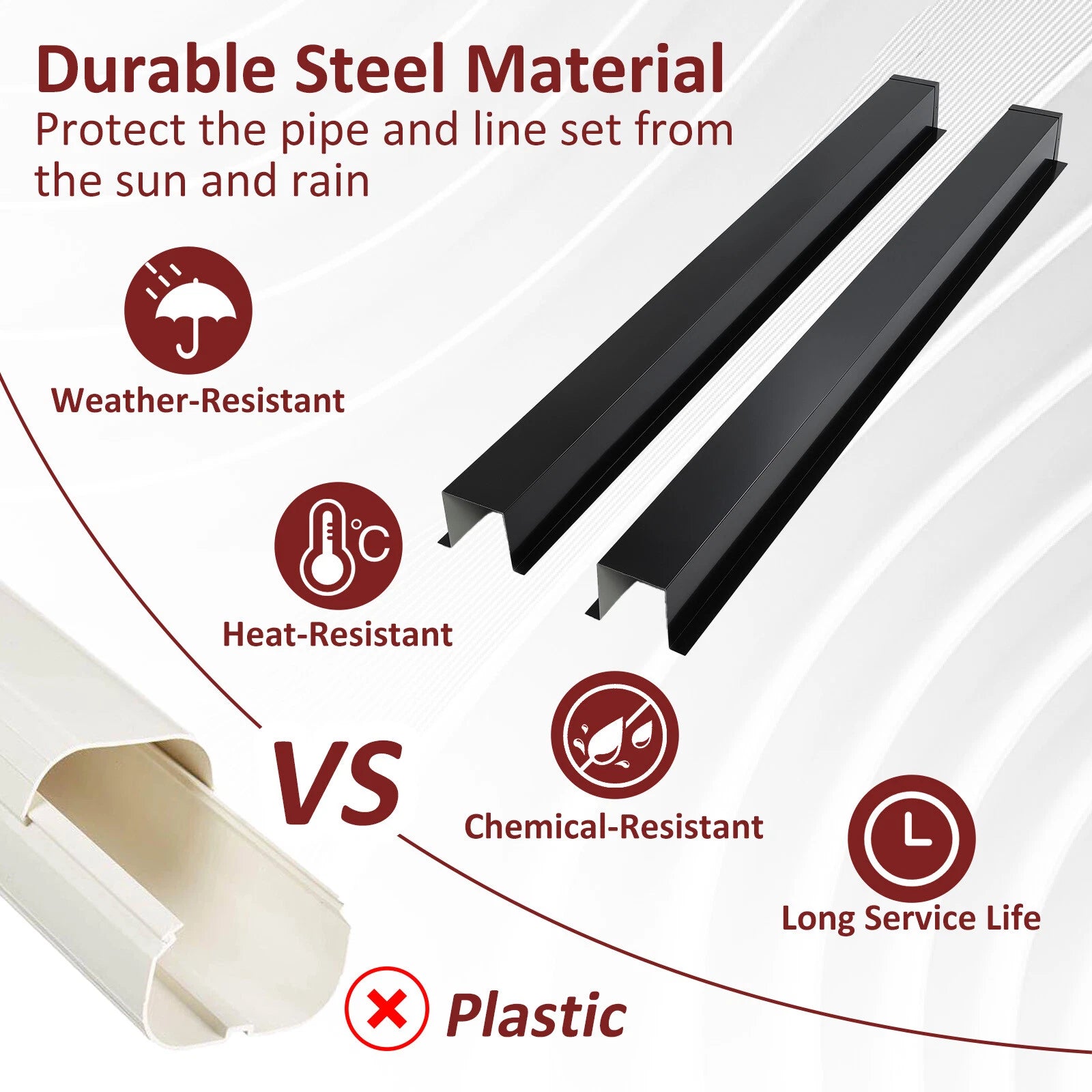 Metal Line Cover Kit for Mini Split Air Conditioner (2 pcs)