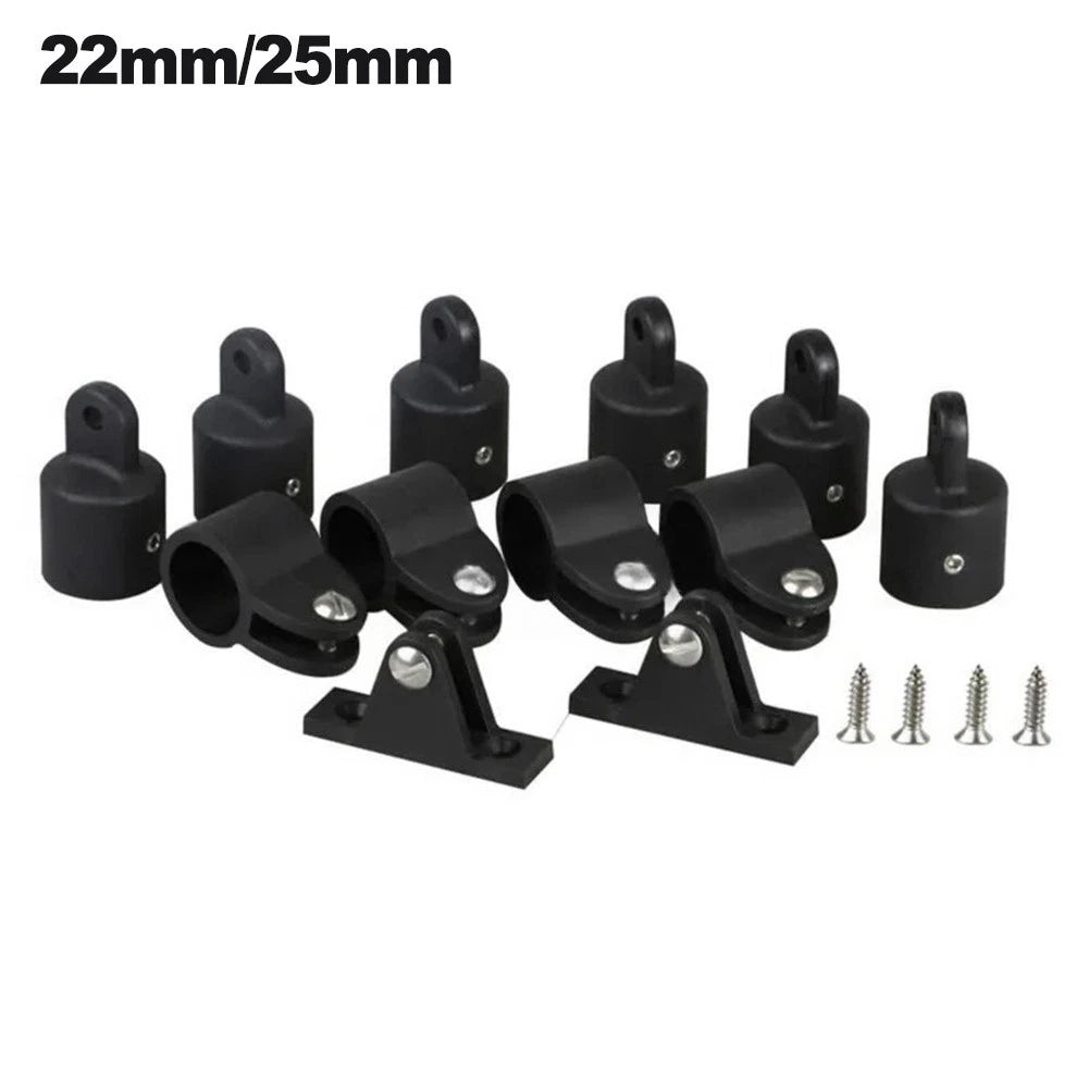 Set of 12 Nylon Eye End Cap and Jaw Sliding Pipe Clamps for Marine Applications