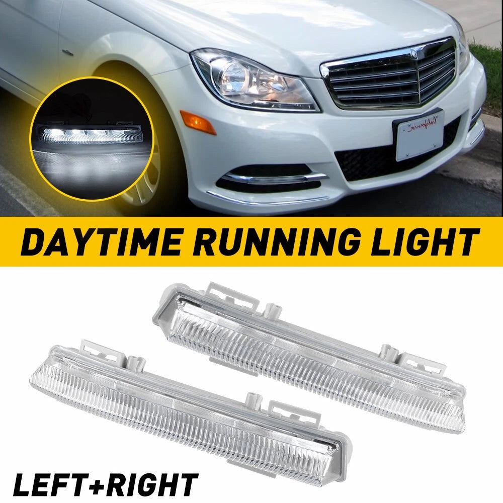 2X LED Fog Daytime Running Light for Mercedes C E SLK Class (W204 W212 C207)