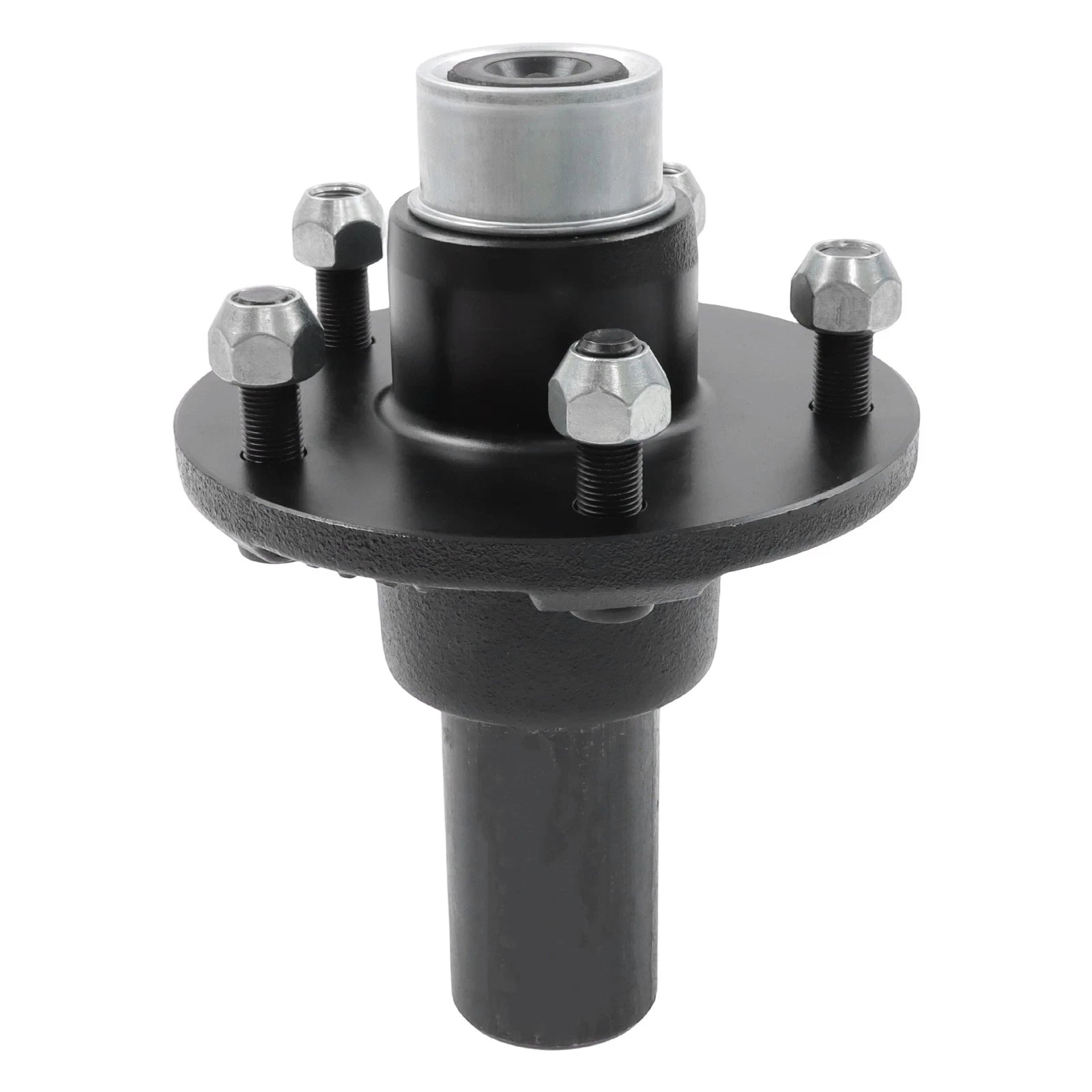 Set of 4 Spindle Trailer Hub Kit 5 on 5" Round (Pre-assembled, Pre-lubricated)