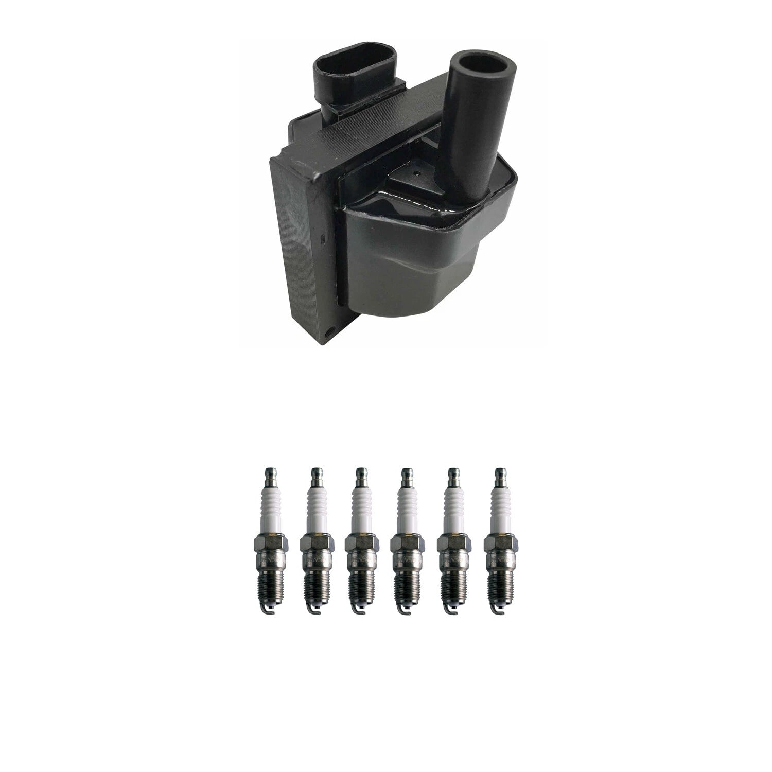 Set of 6 Hitachi Ignition Coils & Denso Nickel Spark Plugs for Astro Blazer (1995–2005)