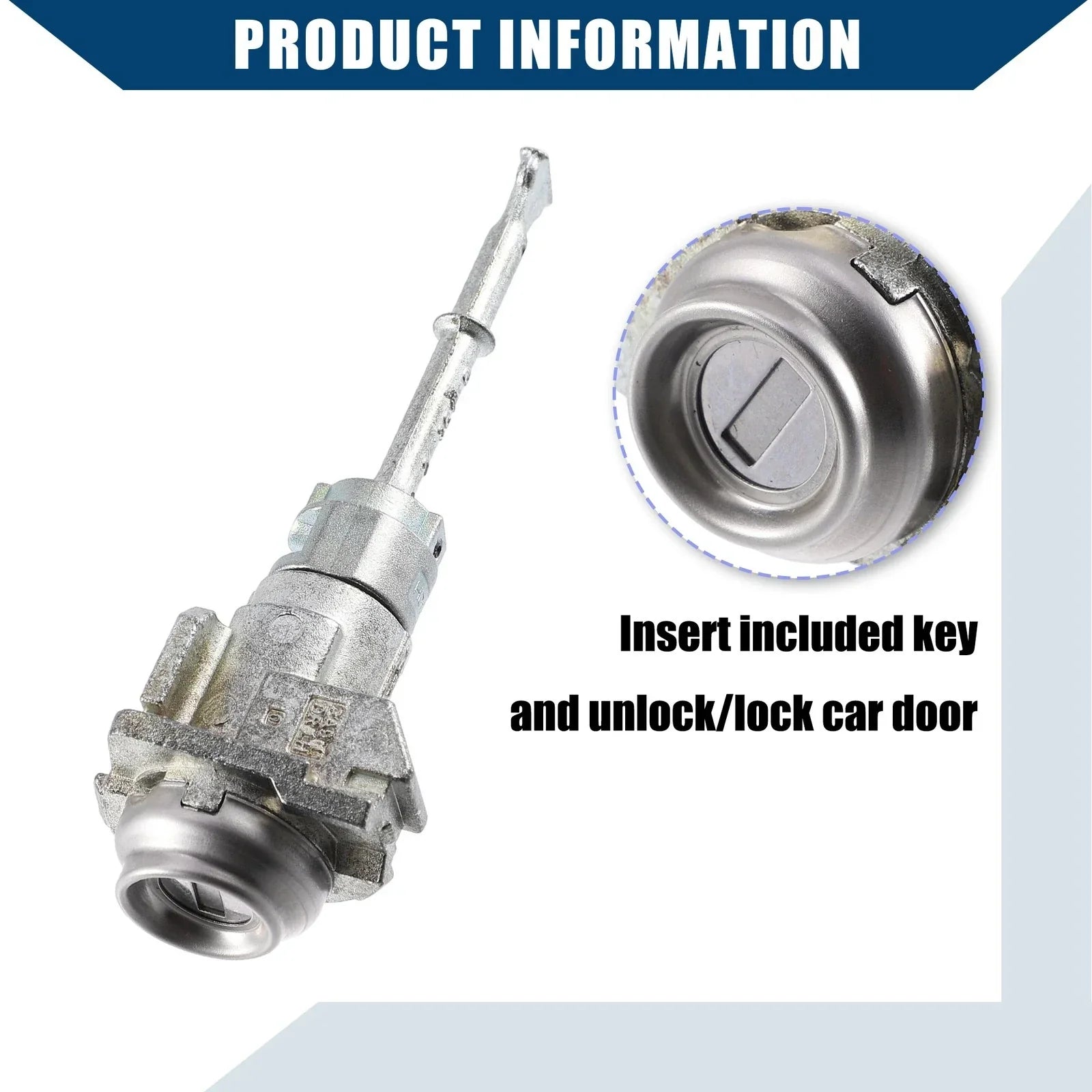 Front Left Door Lock Cylinder w/ Key for Hyundai Elantra (2017-2020)