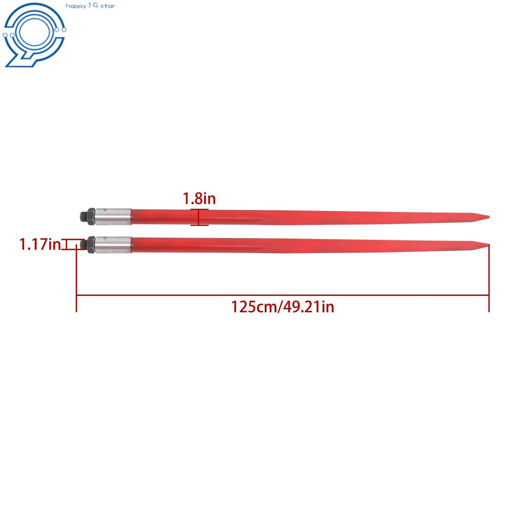 2Pcs Hay Bale Spear for Tractors (49", 4500lbs Capacity)