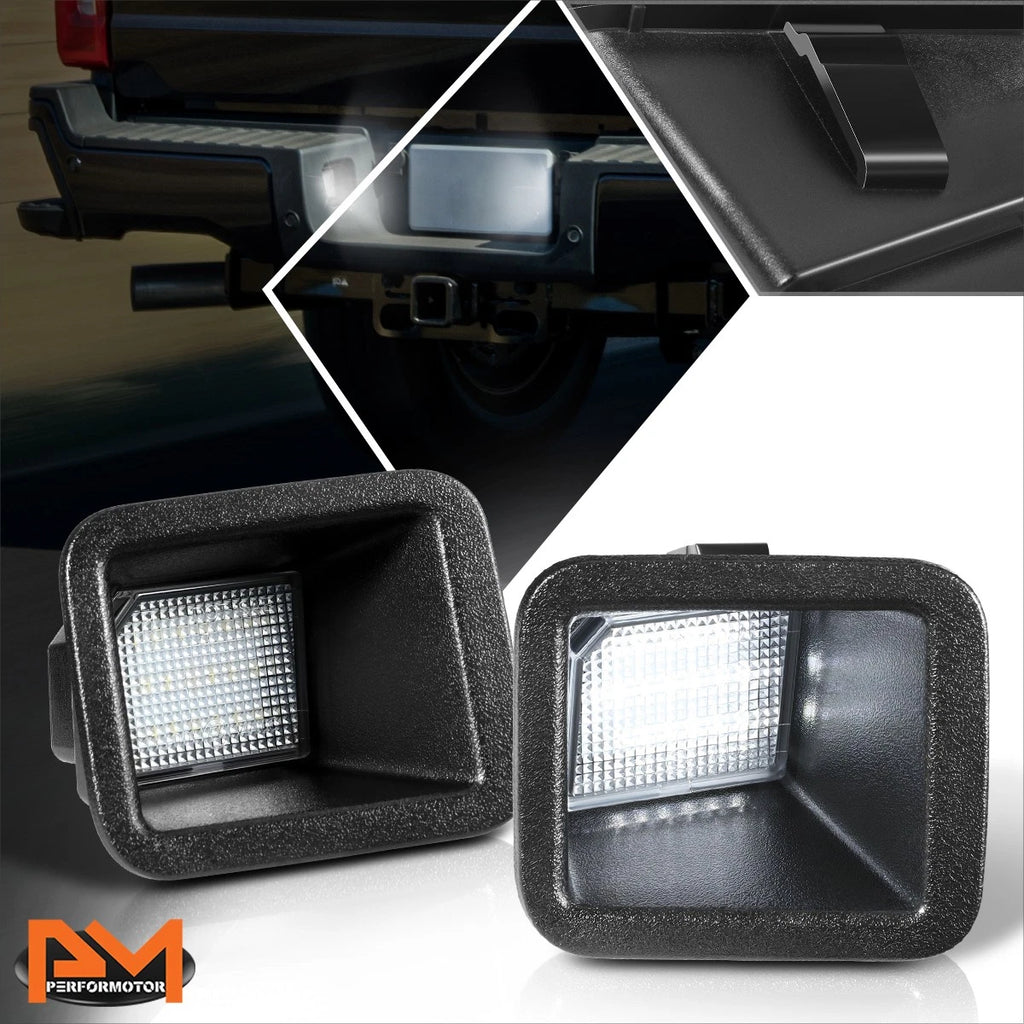 2X Nuvision Clear Lens LED License Plate Lights for Ford F250-F450 SD (2017–2024)