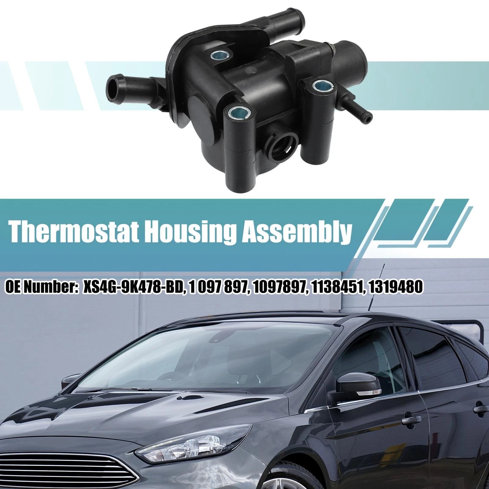 Engine Coolant Thermostat Housing Assembly for Ford (2001–2020) XS4G9K478BB
