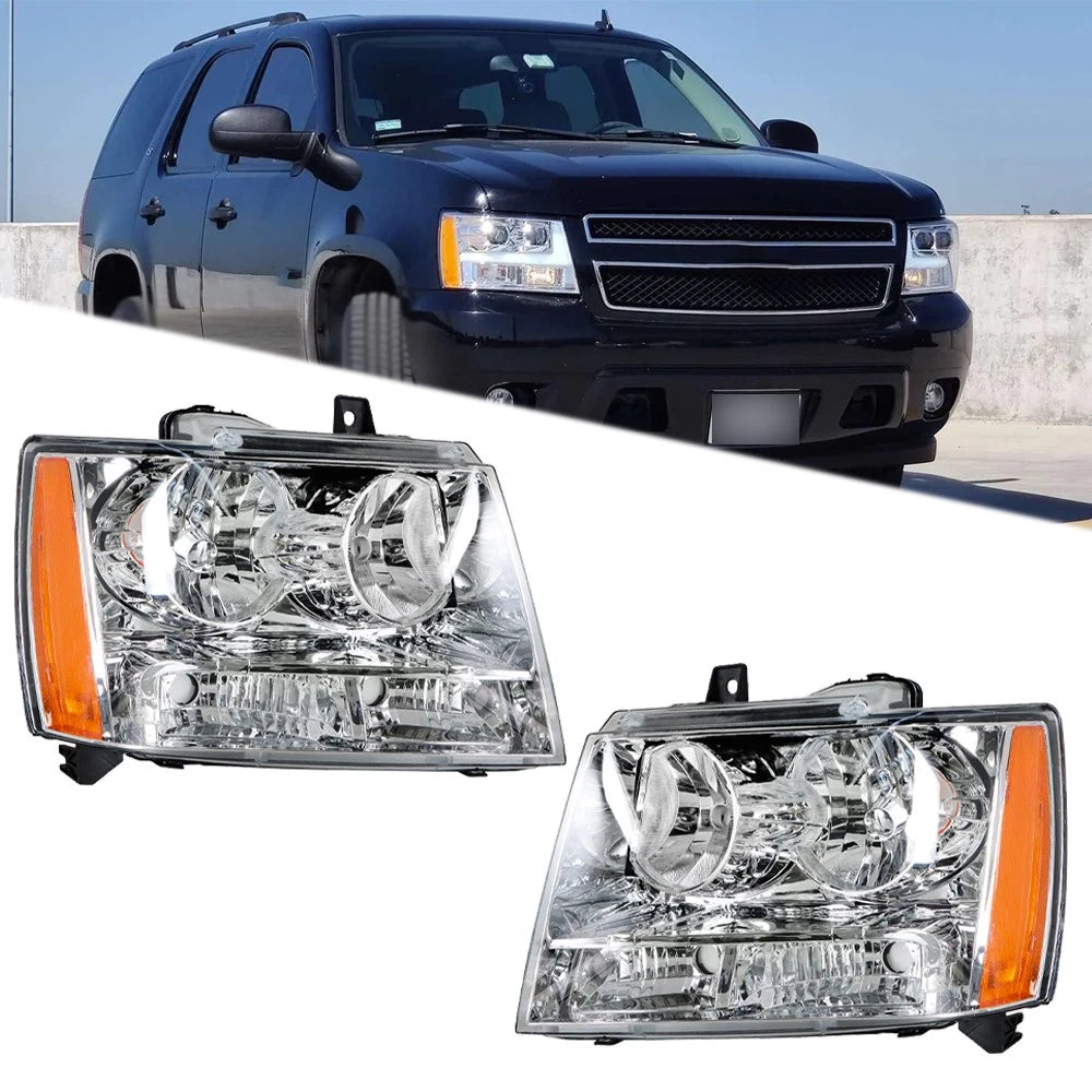 Set of 2 Halogen Headlights for Chevy Avalanche/Suburban/Tahoe (2007â2014)