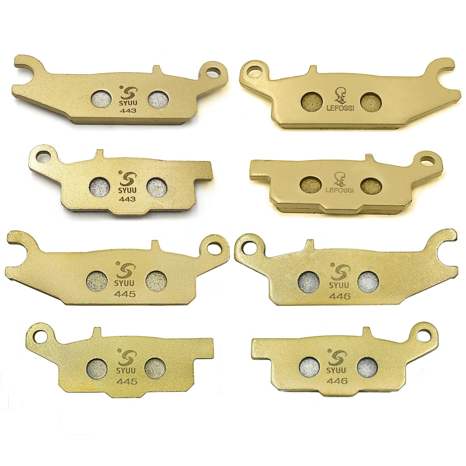 Set of 4 Brake Pads FA443F FA444F FA445R FA446 for Yamaha YFM700 Grizzly (2007)